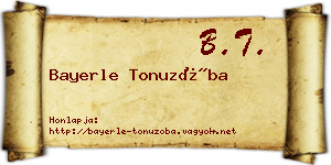 Bayerle Tonuzóba névjegykártya